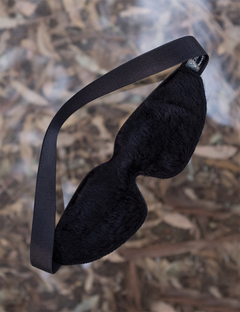 Genuine Leather Fleece-lined Fully Adjustable Blindfold / Eye 